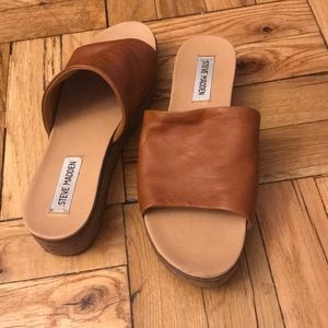 Tan platform sandal